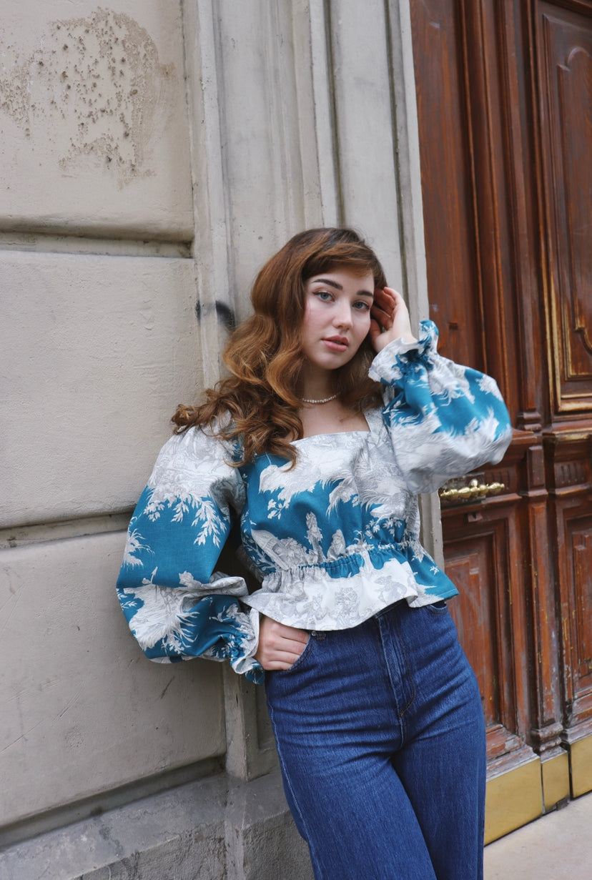 Blouse Anna Maria (bleue)