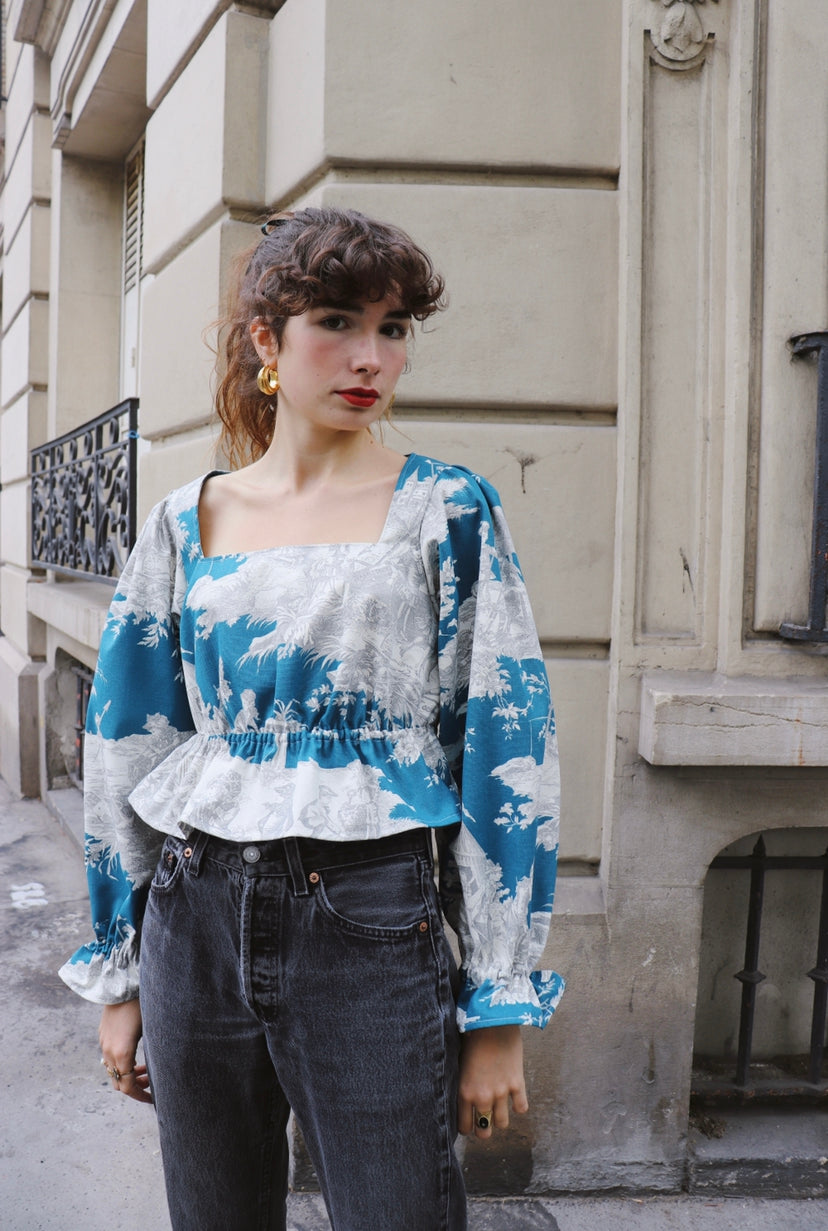 Blouse Anna Maria (bleue)