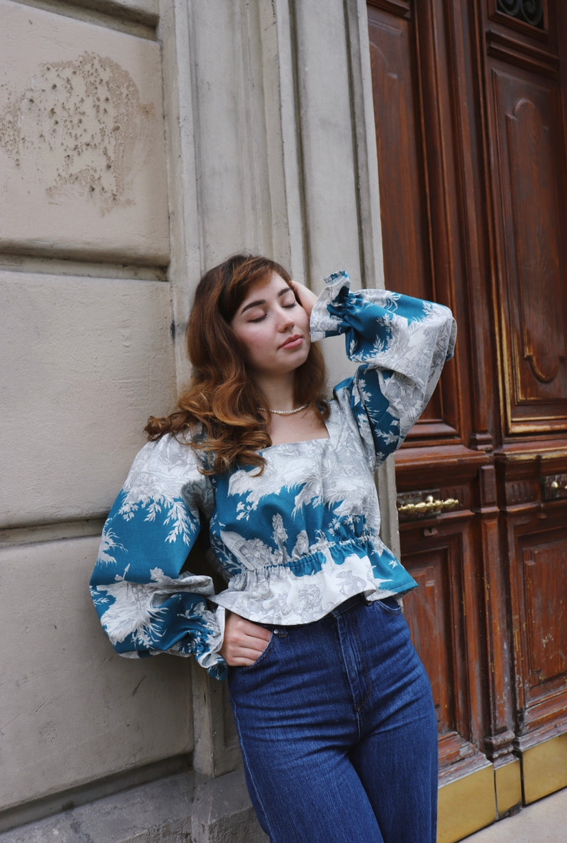 Blouse Anna Maria (bleue)