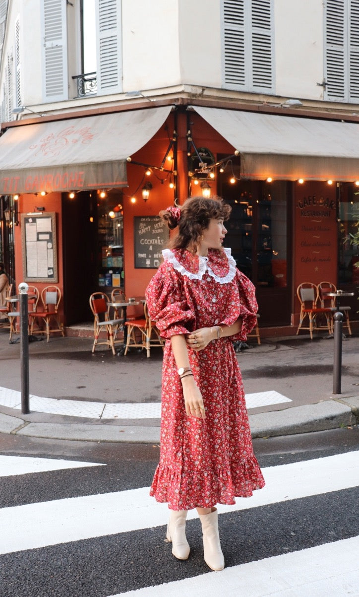 Set Judith fleurs (rouge)