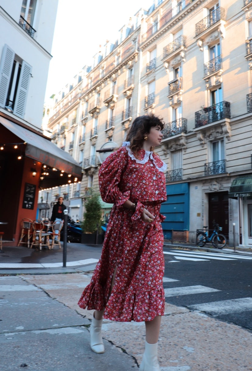 Set Judith fleurs (rouge)