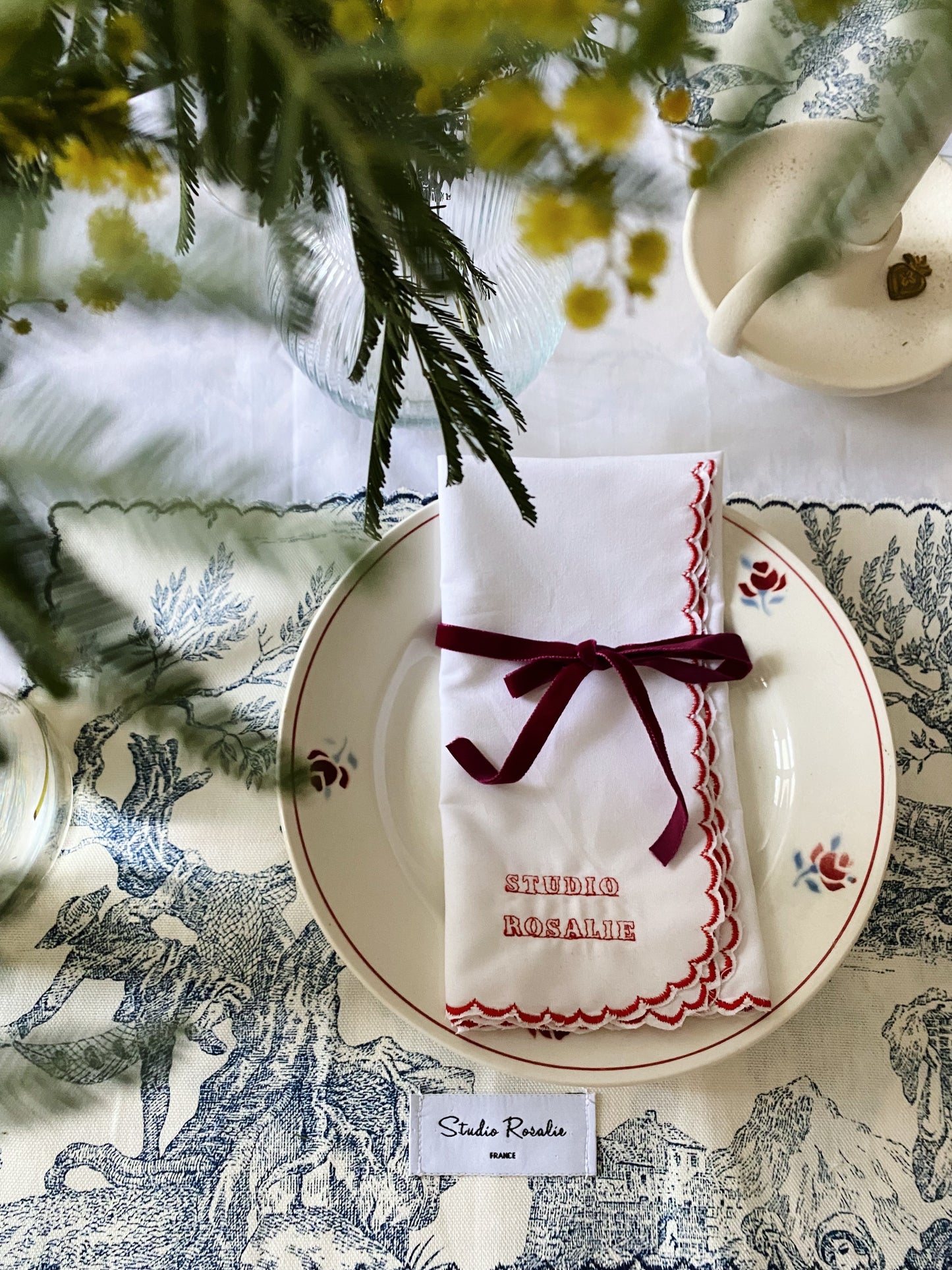 Serviettes brodées -Lot de 4