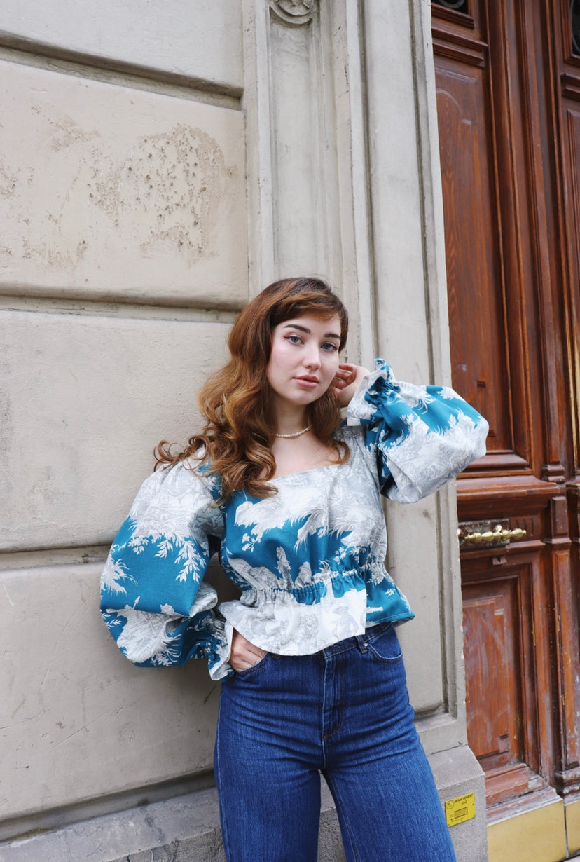Blouse Anna Maria (bleue)