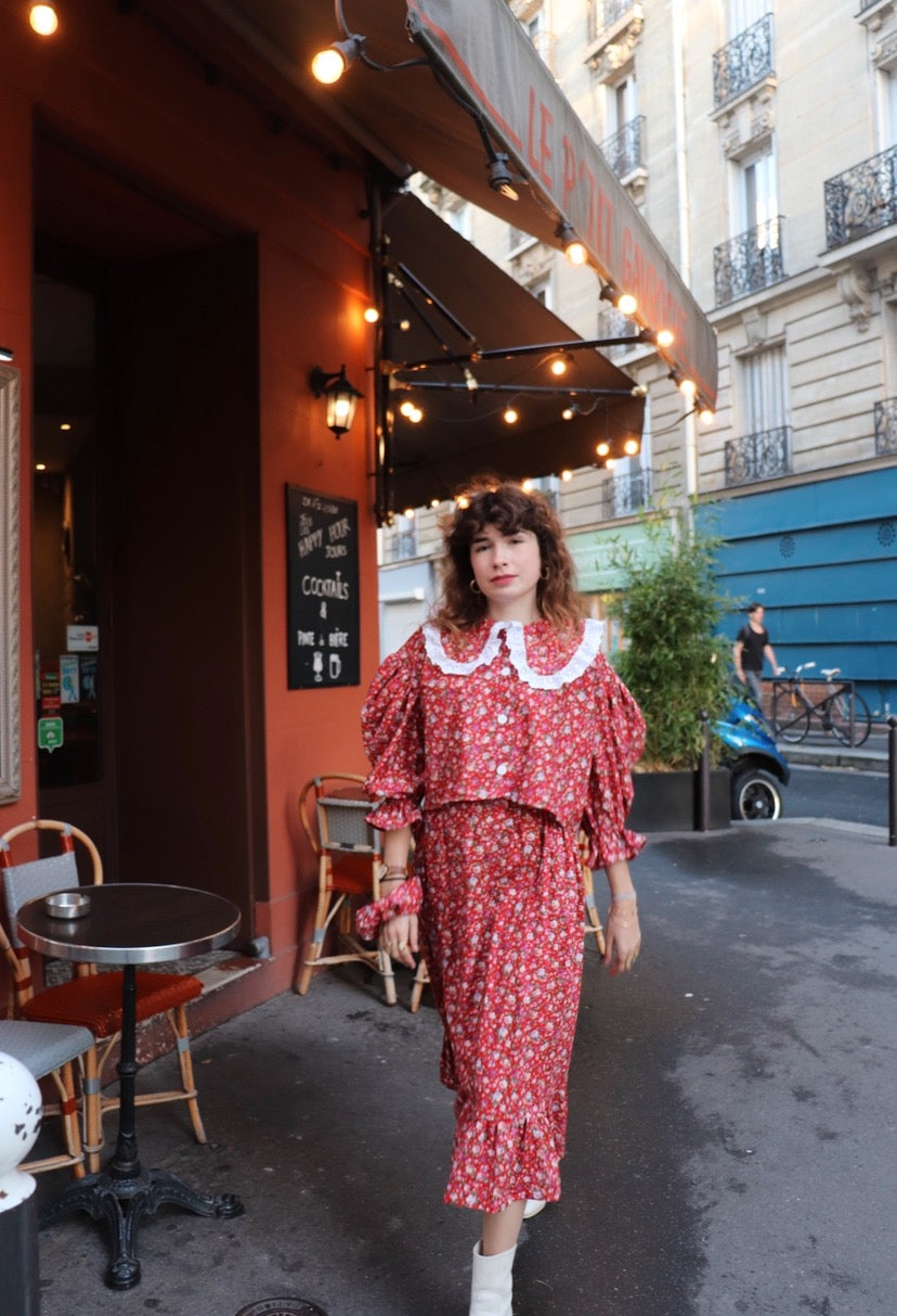 Set Judith fleurs (rouge)